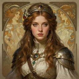 A full portrait of a beautiful post apocalyptic russian explorer, intricate, elegant, highly detailed, digital painting, artstation, concept art, smooth, sharp focus, illustration, art by Krenz Cushart and Artem Demura and alphonse mucha