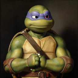 renaissance portrait painting of TMNT Leonardo