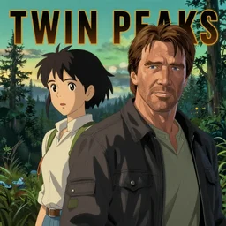 Twin Peaks poster artwork by Michael Whelan and Tomer Hanuka, Karol Bak, Rendering of Chuck Norris, from scene from Twin Peaks, clean, full of details, by Makoto Shinkai and thomas kinkade, Matte painting, trending on artstation and unreal engine