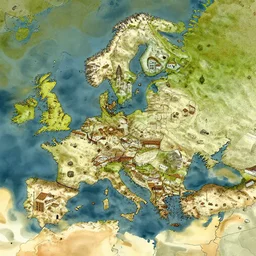 small town steampunk map detailed digital art