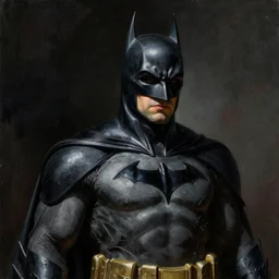 An ultra-realistic portrait painting of Batman in the style of Frank Frazetta. 4K. Ultra-realistic. Highly detailed. Dark fantasy. Epic lighting.