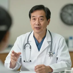 Photographic portrait of Dr Mario giving medical advice