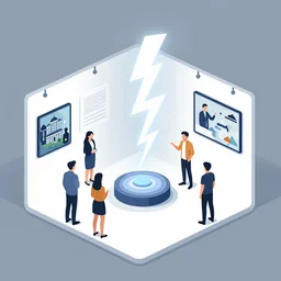ui art of museum exhibition, detailed group of people, magic lightning, clean vector art by lois van baarle, ilya kuvshinov, kilian eng,