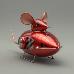 adventurer ( ( ( ( ( 1 9 5 0 s retro future robot mouse amphibious vehical home. muted colors. ) ) ) ) ) by jean baptiste monge!!!!!!!!!!!!!!!!!!!!!!!!! chrome red