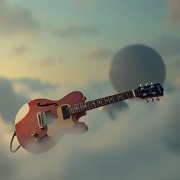 🌿 guitar 🎸🌹, 3 d, unreal engine 5, octane render, detailed, cinematografic, cinema 4 d, nvidia ray tracing graphics, artstation, greg rutkowski style, style rene magritte, surreal