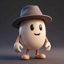 bean game character wearimg a hat, realism, photorealism, octane render, trending on artstation, unreal engine, volumetric lighting - n 9