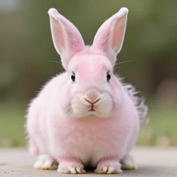 a sweet pink rabbit with large ears