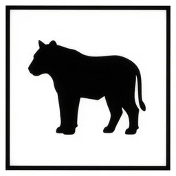 black and white minimal animal symbol by karl gerstner, monochrome, 8 k scan, centered, symetrical, satisfying, bordered