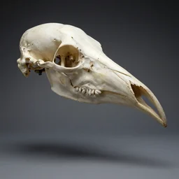 birdskull prominent beak fossil, studio lighting