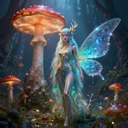 by chet zar and alexander jansson, visually stunning, cinematic, ultra realistic, hyper realism, 1 2 k, epic, octane render, unreal engine, vfx, maya, plum faerie : chosen of the bulb, forbidden water mushroom : knights of the zodiac