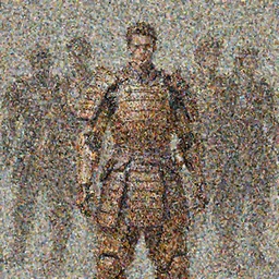 portrait of a man wearing wooden cyborg armor, inspired by samurai armor, subject in the center of the frame, wide angle shot, diffuse lighting, fantasy, intricate, elegant, highly detailed, lifelike, photorealistic, digital painting, artstation, illustration, concept art, smooth, sharp focus, art by john collier and albert aublet and krenz cushart and artem demura and alphonse mucha