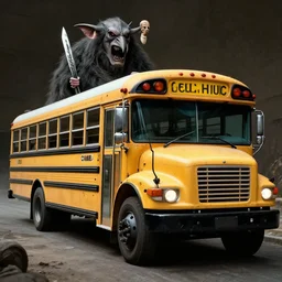 an evil schoolbus. h. r. giger, h. p lovecraft, alejandro jodorowsky