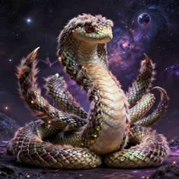 full body anthromorphic snake goddess extremely detailed, octance render, huge, cosmic scale, 4 k, detailed skin, furry, furaffinity, snake fursona, serpent goddess,