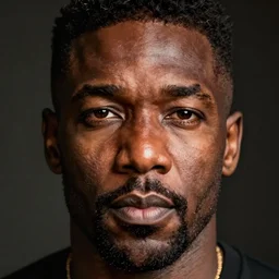 idris elba by kehinde wiley and rembrandt. photorealistic facial features, portrait, detailed face, ultra high details, alone, congruent.