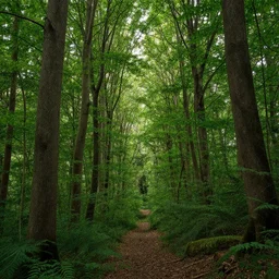 360 degree photo of a lush forest in France, 8k, award-winning