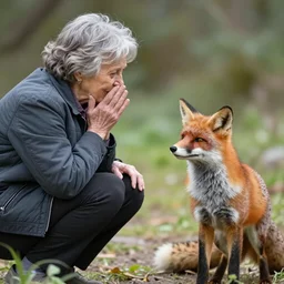 grandmother reacting to what the fox says