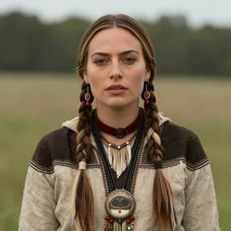 margot robbie as a native american in the 1 8 0 0 s, photograph