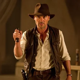 Christopher Mintz-Plasse as indiana jones in raiders of the lost ark, 8k resolution, full HD, cinematic lighting, award winning, anatomically correct