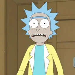 photo realistic picture of rick sunchers from rick and morty, high details, 4k, sharp