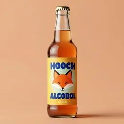 hooch alcohol, cider, packaging design, playful, bold colours, glass bottle, label design, behance, packaging of the world, fox icon