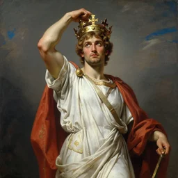 ancient roman steve buscemi ascending wearing the civic crown, art by anders zorn, wonderful masterpiece by greg rutkowski, beautiful cinematic light, american romanticism by greg manchess, jessica rossier
