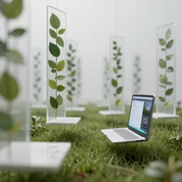 still from an a 2 4 film : floating vr interface with depth of field, multiscale micro - room hallway tunnels branching amongst a minimalist transparent space station tunnel network, vertical panels upon panels stacking floating leaves into the distance, vertically floating panels & soft white marble tablets displaying zooming interfaces and long scrolls and blurry panels of floating above the grass, macro view with bokeh