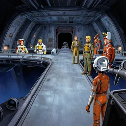 liminal spaceship bridge. ralph mcquarrie scenes. art by, keith parkinson, walter simonson, gerald brom, keith parkinson. r / cassettefuturism. cycles. r / retrobattlestations