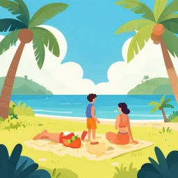 summer day, very beautiful vector illustration, vibrant colors