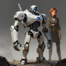 solarpunk digital illustration pathfinder robot from apex legends, portrait by james gurney and laurie greasley, slim, concept art, cinematic composition, hyper realism, photorealistic, dramatic lighting, highly detailed,