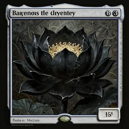 a detailed illustration of a black lotus, in the style of magic the gathering, 8 k, volumetric lighting, cinematic, cell shaded, intricate detail, octane render, alphonse mucha and greg rutkowski