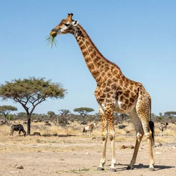 Giraffe eats grass, Picasso, HD, award-winning