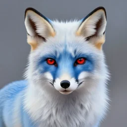blue fox. white mane. red eyes. digital painting, detailed, 8 k, trending on artstation, smooth, sharp focus artwork by mark arian, artgerm, mark keathley, greg rutkowski