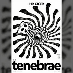 a movie poster for tenebrae by hr giger moebius yasushi nirasawa