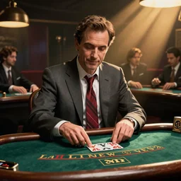 Saul Goodman, Fallout New Vegas, playing blackjack, casino, brush art