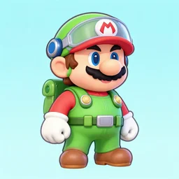 cyberpunk soldier, cartoon, mario 64 style, dream, pastel palette, cute