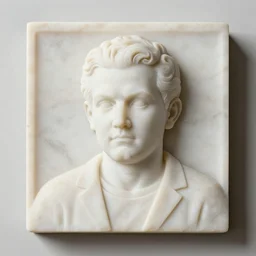 base relief of gigachad, marble