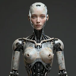 humanoid robot, mechanical pattern skin, highly detailed, expressive eyes, beautiful symmetric body, perfect proportions, highly intricate, art by tom bagshaw and alex gray