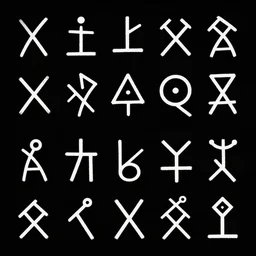 texture of ink ancient symbols on perfect clean black background, dacian symbols, thracic symbols, hand drawn, trending on artstation, stock photo textures, clean design, vector art, amazing symbols, illustrator,