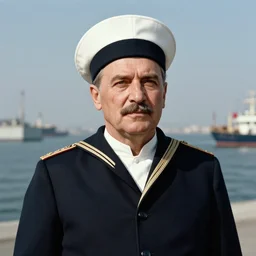 general josip broz tito as a sailor, portrait photography, sigma 8 5 mm, high quality