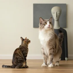 a cat observer of attitude change by carrington, bosch, dali, barlowe, magritte