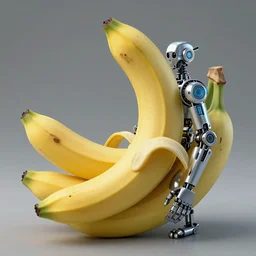 Banana with cybernetic implants. Highly detailed. 8k. Fantasy horror.