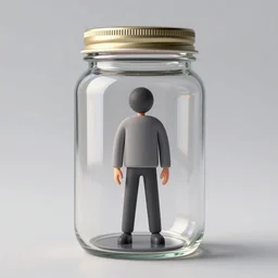an entity inside a jar, digital art
