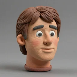 20 years old rocky sylvester stallone! clay! close detailed sculpted head , style: professional claymation puppet  clay , by guldies