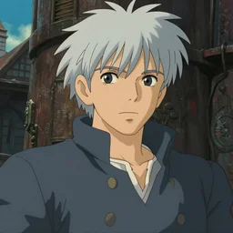 a shot of dante from devil may cry in howl's moving castle movie, movie shot, anime, hightly detailed, rescalated 4 k, detailed, straight face, detailed face, artstation, deviantart, studio ghibli