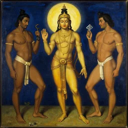 hinduism, painting by gaston bussiere, greg rutkowski, jean giraud, tom of finland