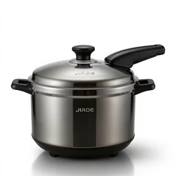 jade pressure cooker, commercial catalog photo, isolated on a pure white background, centered, entire object in frame, sharp focus, soft studio lighting