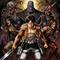 the platonic ideal of attack on titan of cletus kasady ultimate carnage thanos dementor doctor manhattan chtulu nazgul, detailed, intricate, hyperrealism, intense, scary, decay, dmt, art by brock hofer and artgerm and greg rutkowski and alphonse mucha