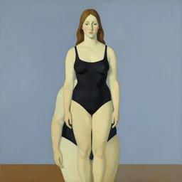 woman with a black swimsuit artwork by giorgio morandi