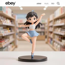Fine Image on the store website, eBay, Full body, 80mm resin figure of a cute modern dancer girl, environmental light from the front