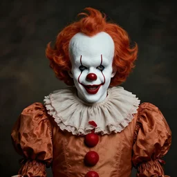 victorian portrait of pennywise the clown